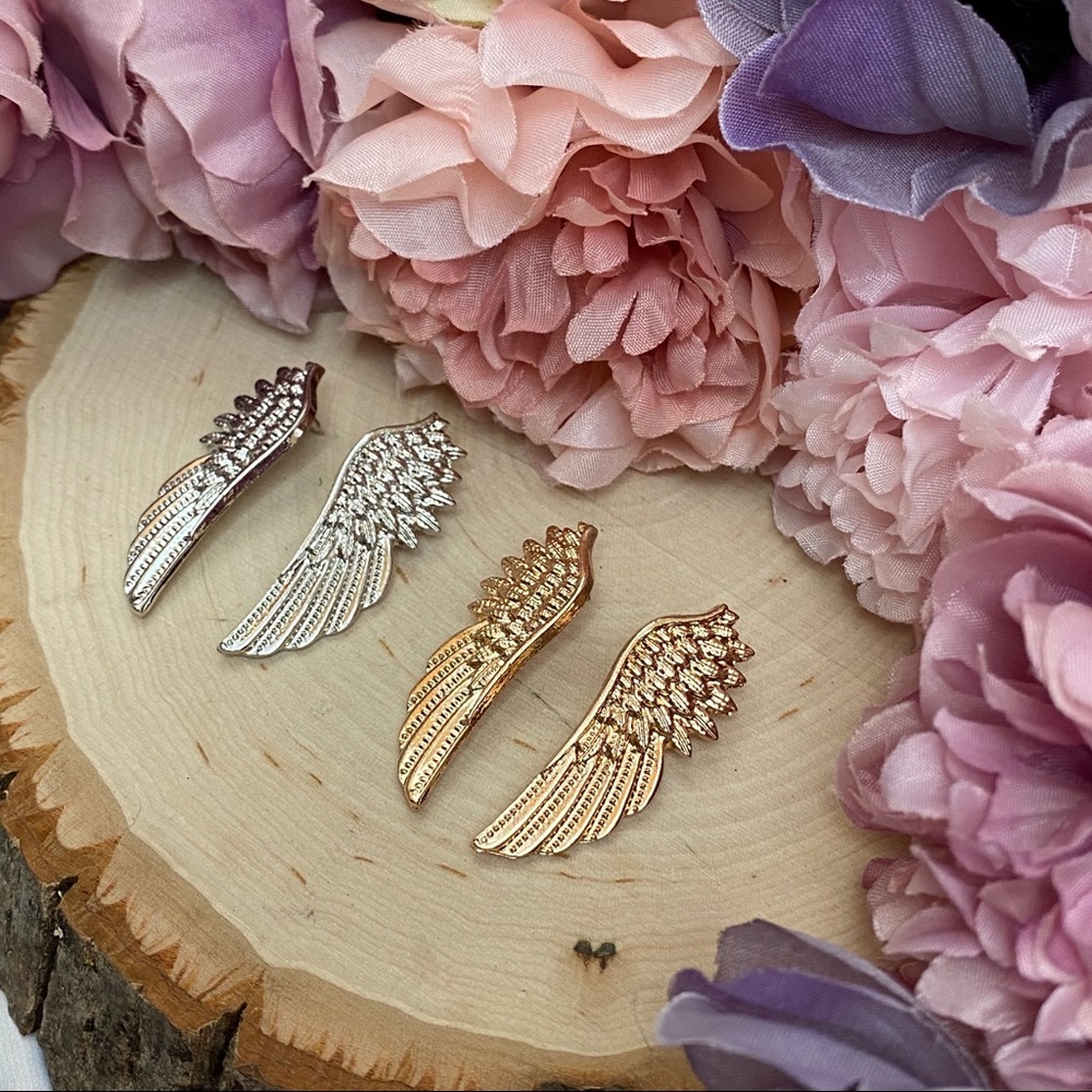 Angel Wings Feather Shirt Collar Suit Pin Brooch - Picture 8 of 14